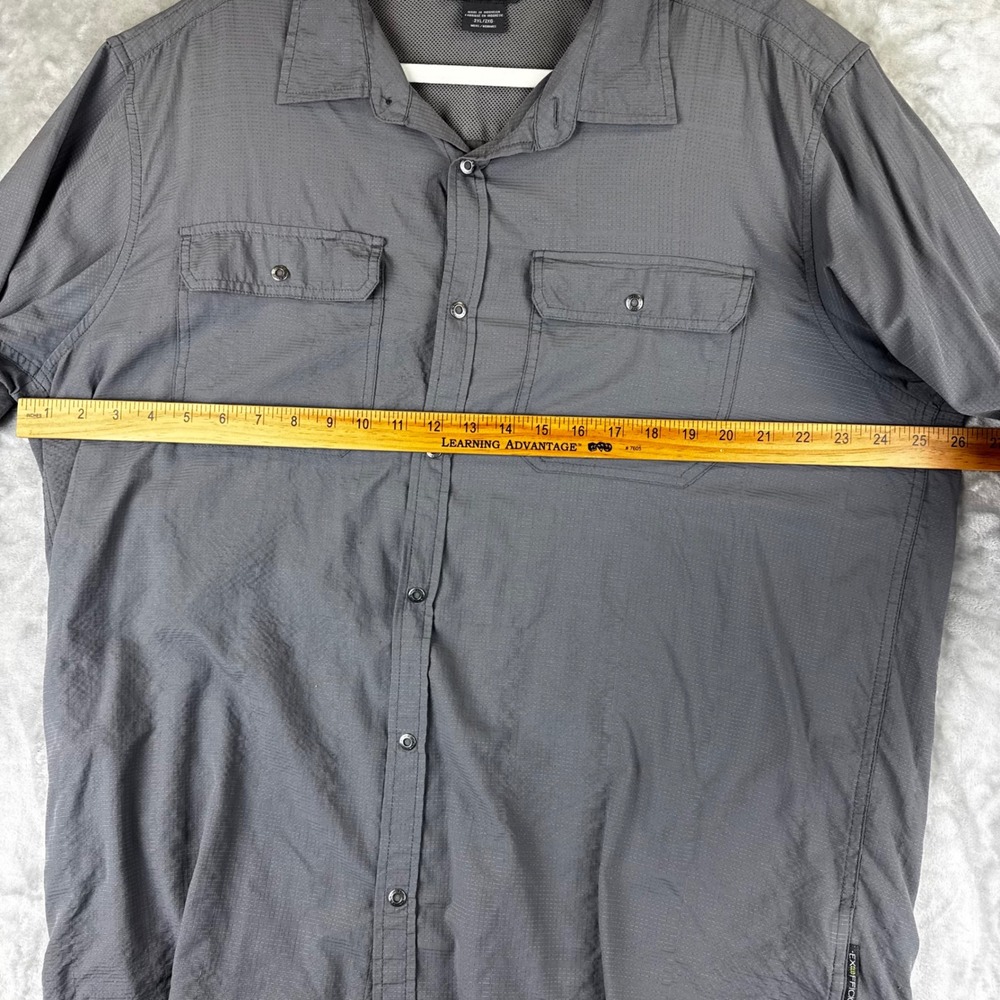 ExOfficio Button Down Shirt Mens 2XL Gray Short Sleeve Ripstop Hiking (1497) - Picture 9 of 11